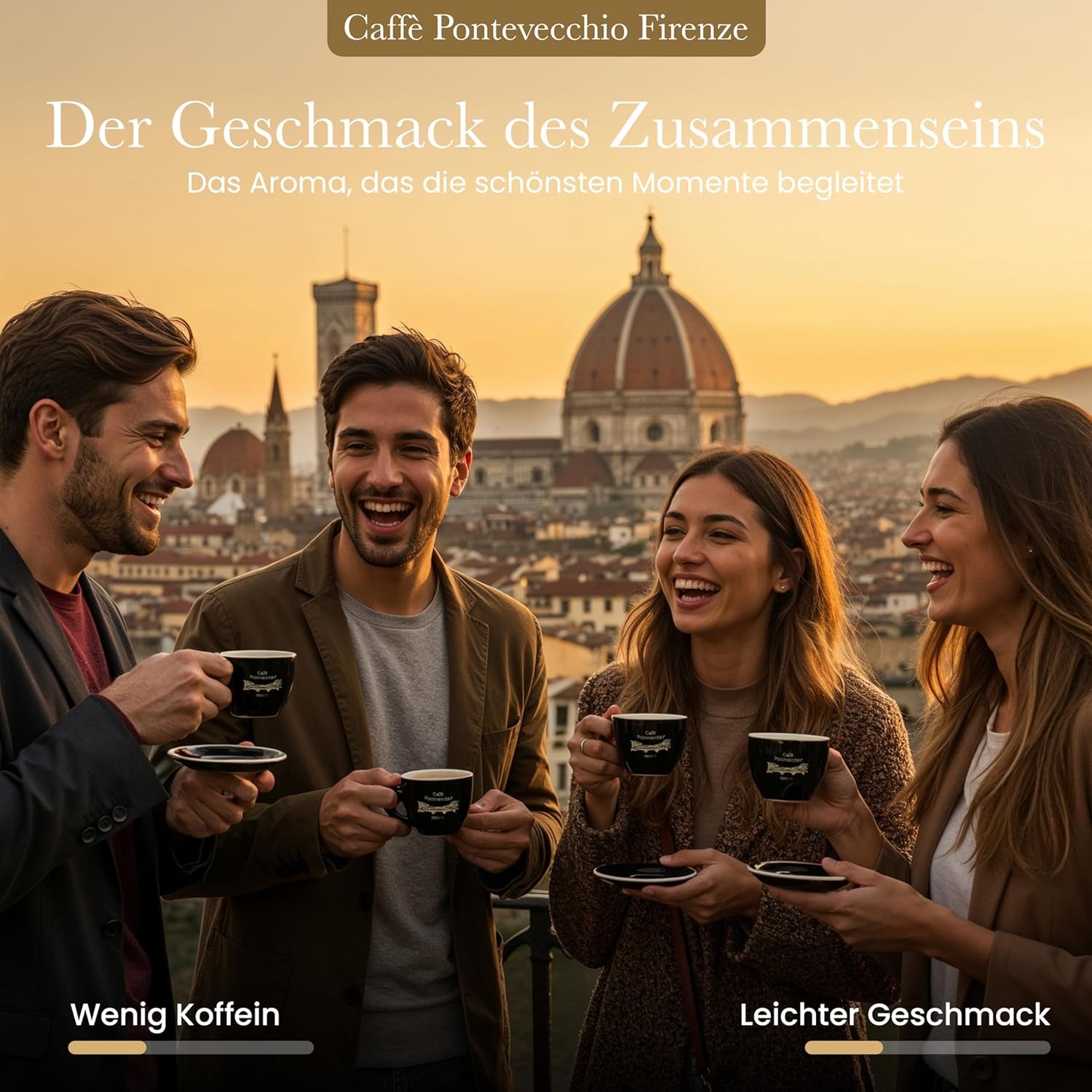 Kaffeebohnen 1kg – Ganze Kaffeebohnen Arabica Robusta – Coffee Beans mit Frucht- und Blütenaromen – Weich und Ausgewogen – Für Espresso Moka Vollautomat – CAFFÈ PONTEVECCHIO FIRENZE