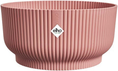 elho Vibes Fold Bowl 25 - Ghiveci de flori de interior - 100% plastic reciclat - Ø 24,9 x H 12,1 cm - Roz/Roz deschis
