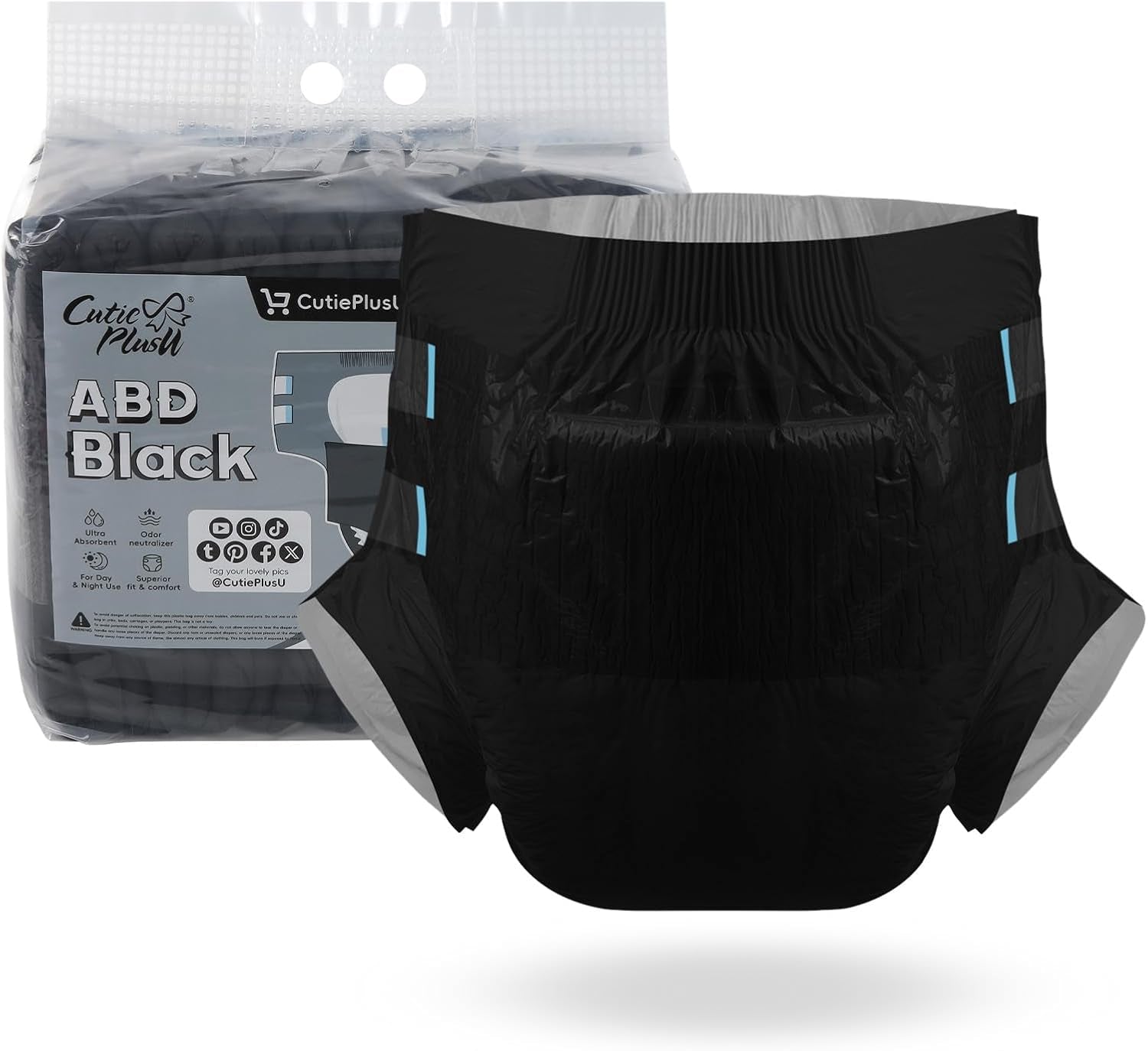 Plenky pro dospělé CutiePlusU, 10 balení jednorázové inkontinenční kalhotky s poutky pro ženy a muže, maximální savost přes noc - žlutá (střední velikost 71-96 cm)