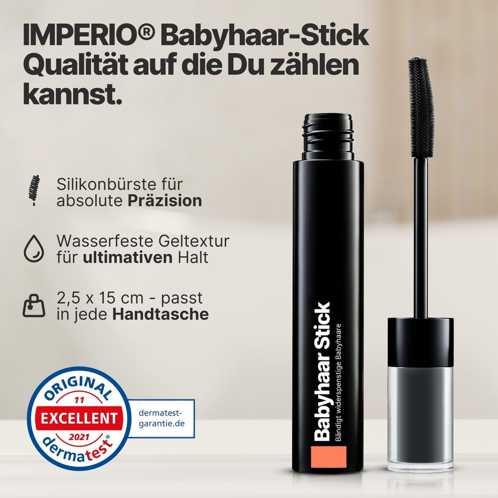 IMPERIO Hair Finishing Stick for Baby Hair - Rimel premium pentru păr de bebeluș pentru îmblânzirea părului fin și rupt - 12ml Transparent Vopsea pentru par Naty Shop