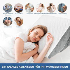 Pernă cu pană reglabilă, pernă de citit din spumă de înaltă densitate cu rolă de gât pentru pat și canapea, pană ergonomică pentru pat pentru apnee de reflux în somn, pernă pentru picioare, pernă pentru spate pentru citit, jucat sau vizionat la televizor