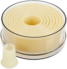 Set de forme pentru biscuiți thermohauser (nailon), rotunde și netede, albe, diametru 2,0-10,0 cm, 9 piese, plastic