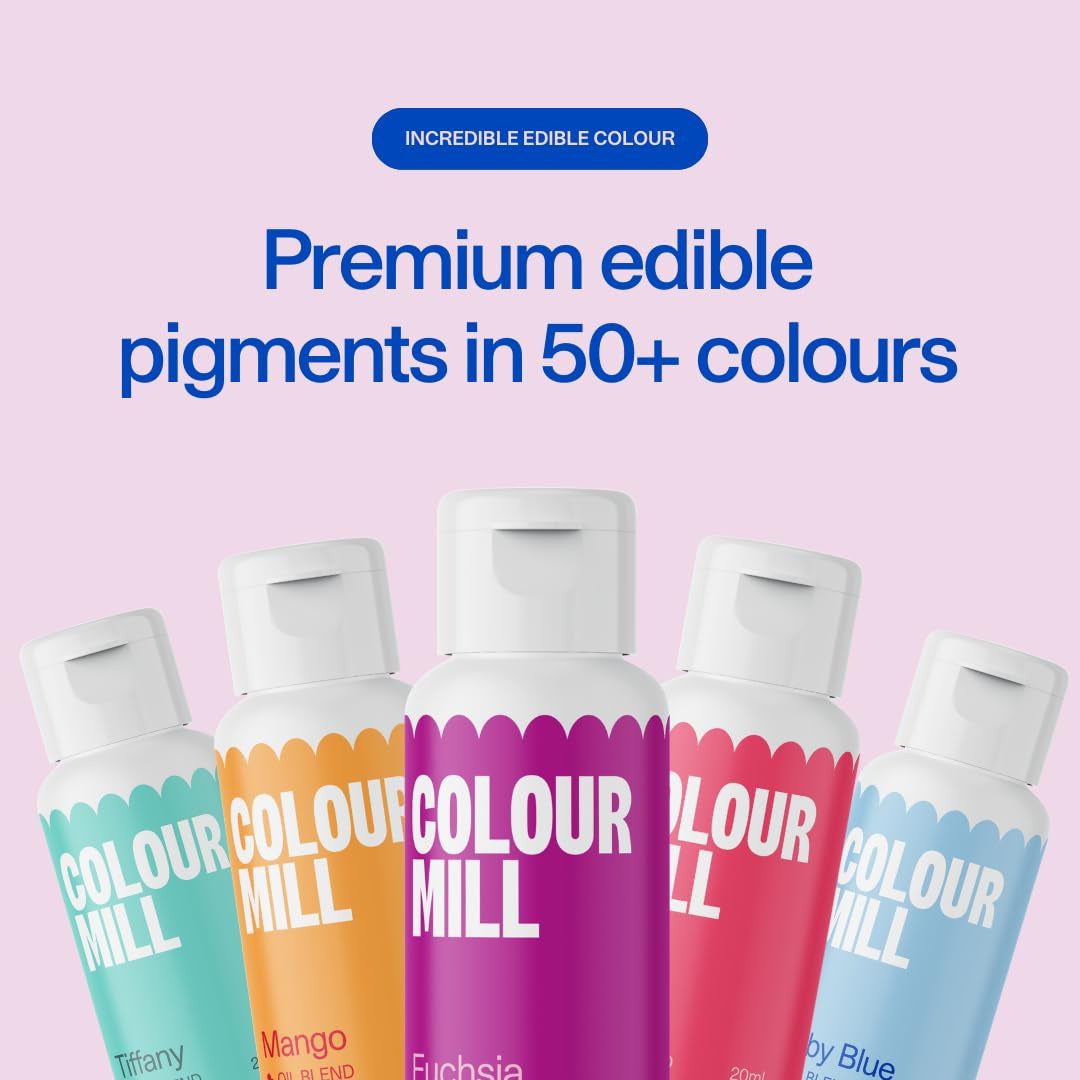 Colorant alimentar roșu pe bază de ulei Colour Mill - Colorant alimentar pentru ciocolată, fondant, brioșe, prăjituri, copt, macaroane - Colorant alimentar pentru decorarea torturilor - 20 ml