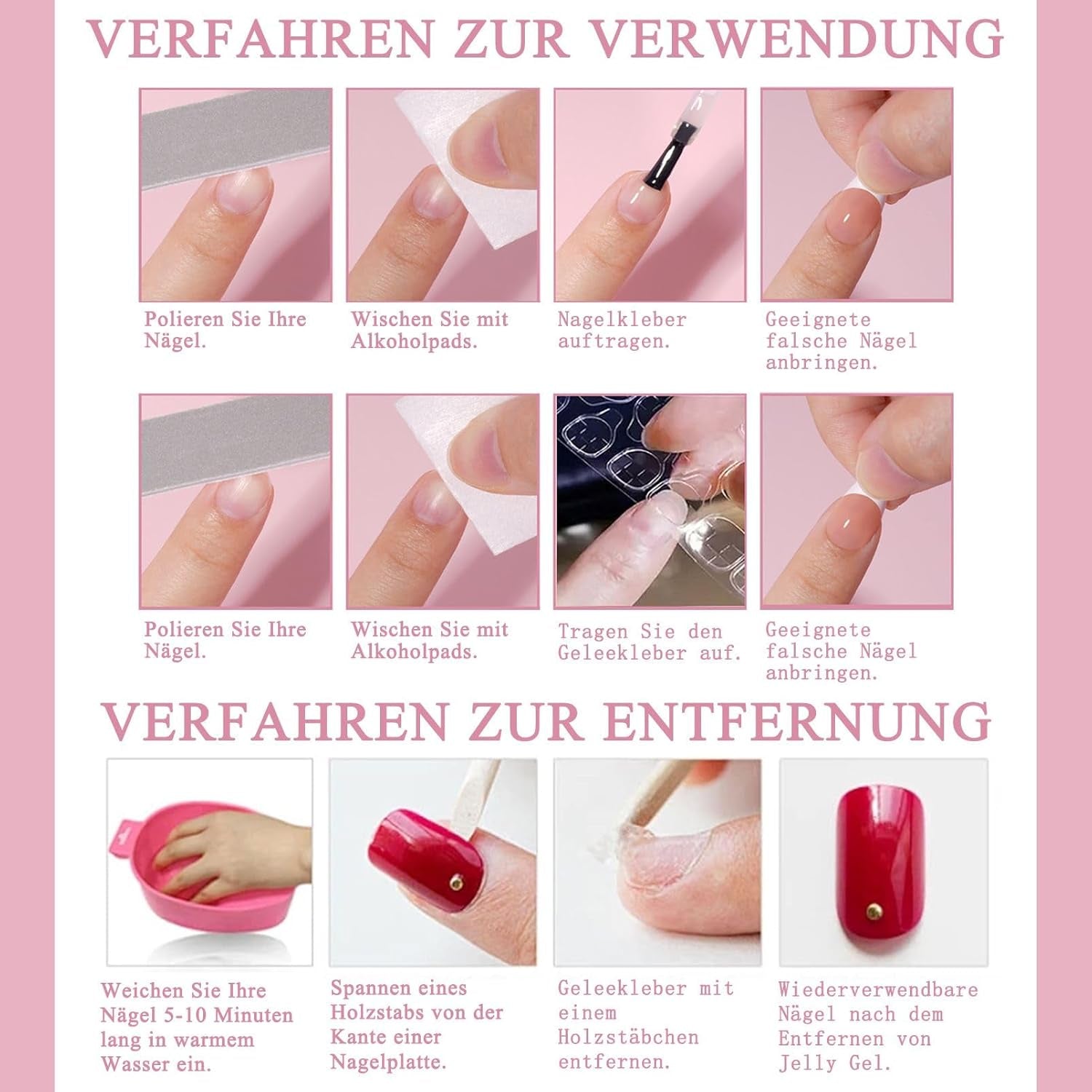 Set 360 de bucăți de unghii false cu balerină în gradient, unghii artificiale cu gradient roz și alb pentru lipire cu 2 bucăți de stilouri cu ulei pentru unghii, unghii false medii ombre pentru femei DIY