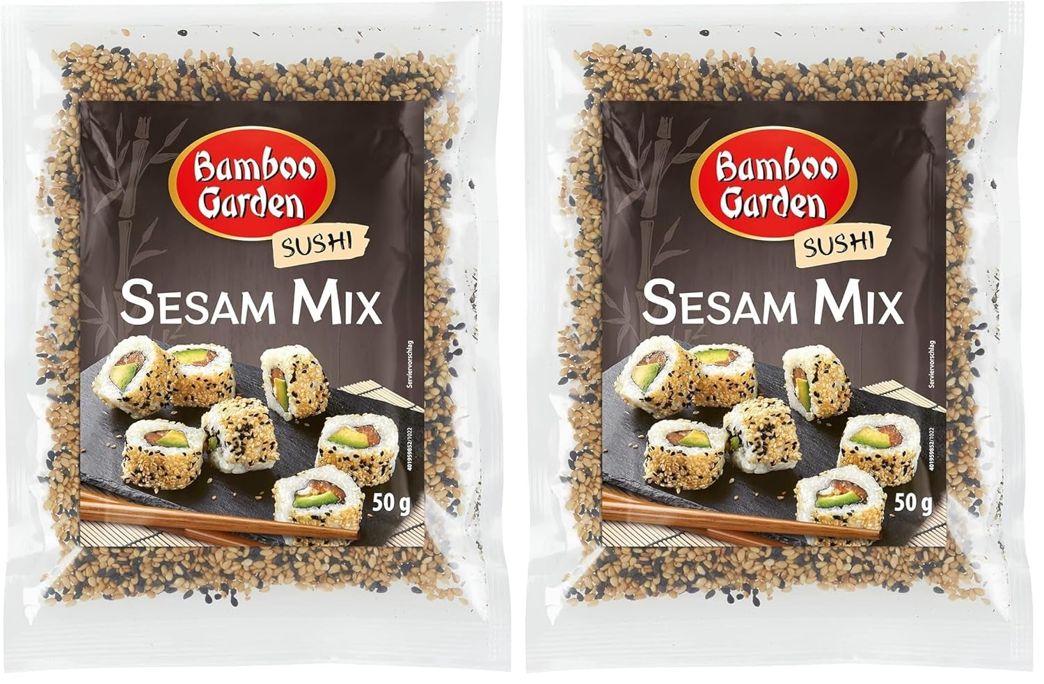 Bamboo Garden - Sushi Sesame Mix, Ideální pro přípravu sushi všeho druhu, vynikající také jako Topping k různým pokrmům, v müsli nebo kaši, 1 x 50 g