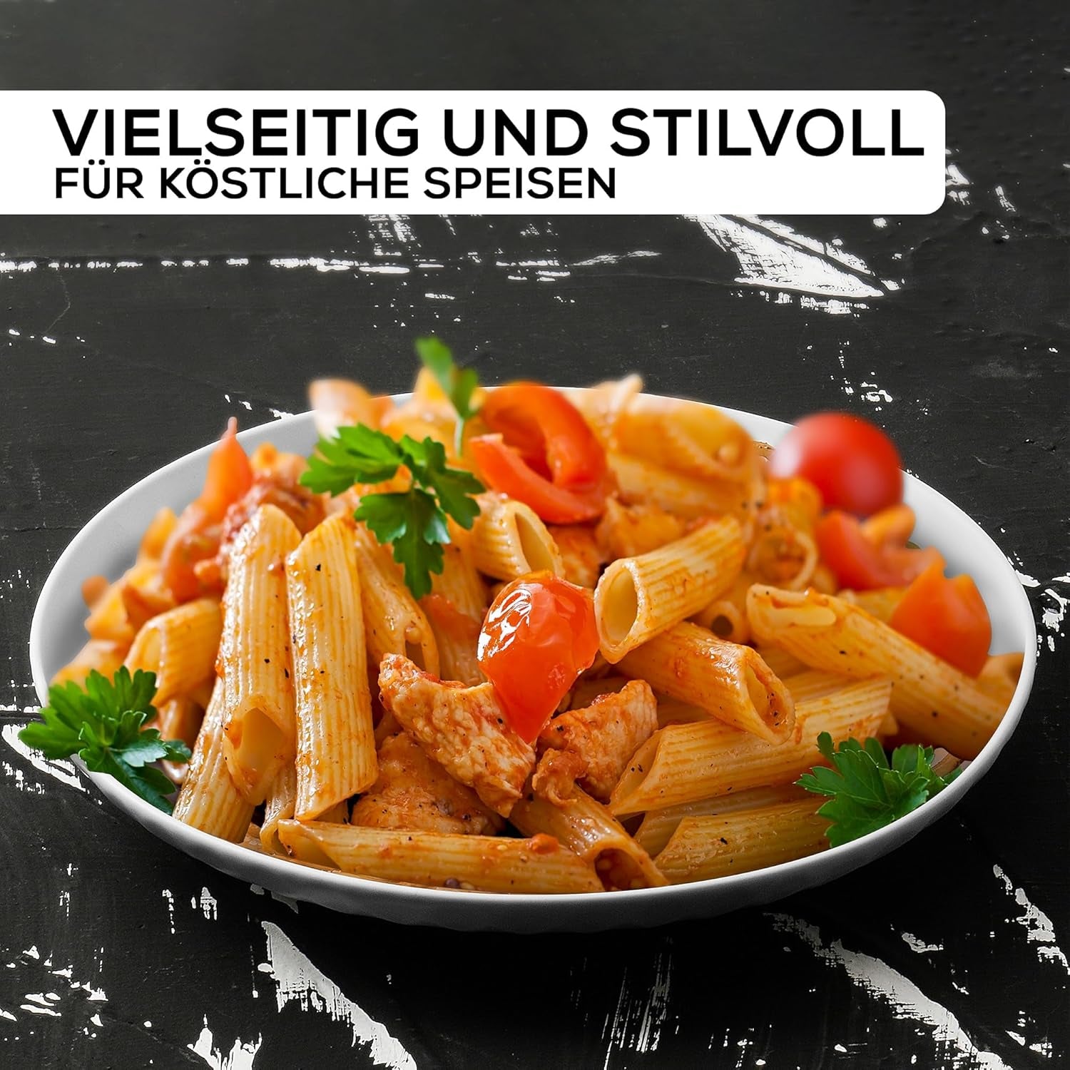 MIAMIO - Set de veselă din ceramică, 24 de piese, serviciu combinat pentru 6 persoane - potrivit pentru mașina de spălat vase și cuptorul cu microunde - Colecția Palmanova (Alb)