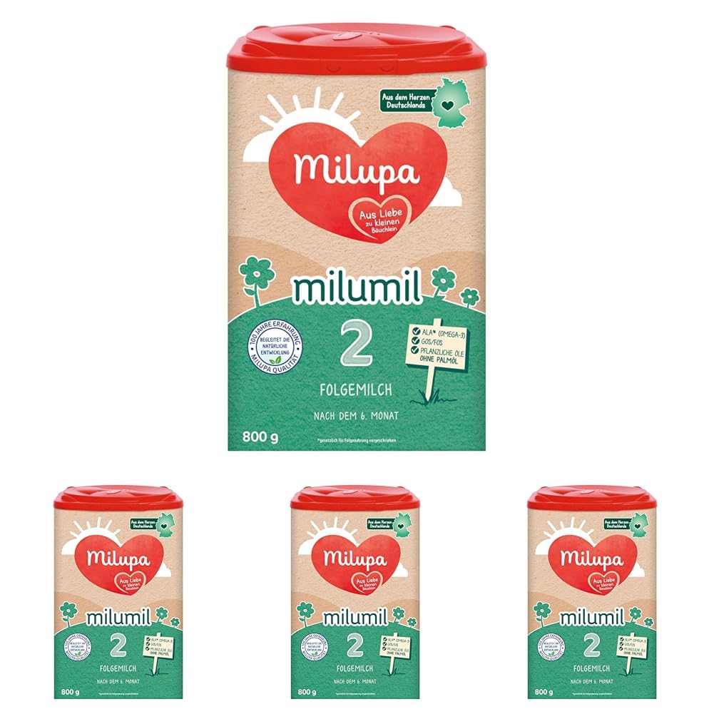 Milupa Milumil Pre, Sušené mléko pro kojence - S důležitými živinami a bez palmového oleje - 800 g Naty Shop 4 x 800 gramů Milumil 2