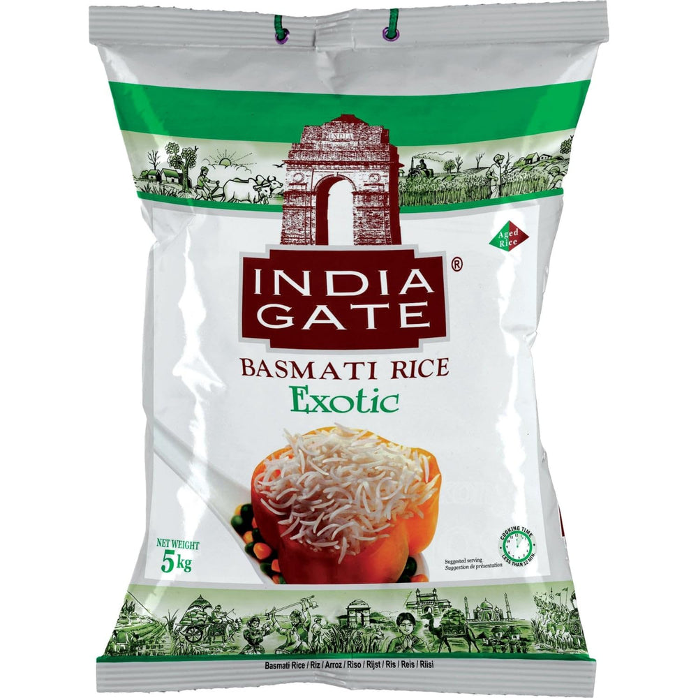 INDIA GATE Premium Basmati rýže – Jemná dlouhozrnná rýže, aromatická, z Indie, jemná dlouhozrnná (1 x 5 kg)