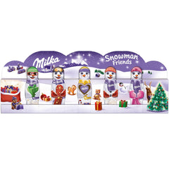 Milka Snowman Friends Alpine Milk - Mini sněhuláci z jemné čokolády s alpským mlékem - 5 x 15g
