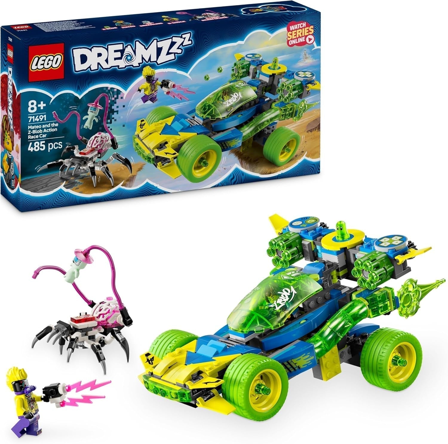 LEGO Dreamzzz Mateo s akčním závodníkem Z-Blob, fantasy herní sada 2 v 1 s vozidly, minifigurkami a snovými stvořeními pro děti 8+, dárek pro chlapce a dívky 71491 Stavebnice Beuche den LEGO-Store Výchozí název