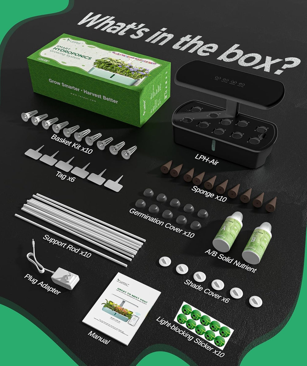 Soupravy LPH-Air Hydroponic Grow Systems WiFi ovládané aplikací 24W Smart Indoor Garden Grow Light Full Spectrum 10 kapslí Dárková sada pro květináče pro vnitřní zahradu