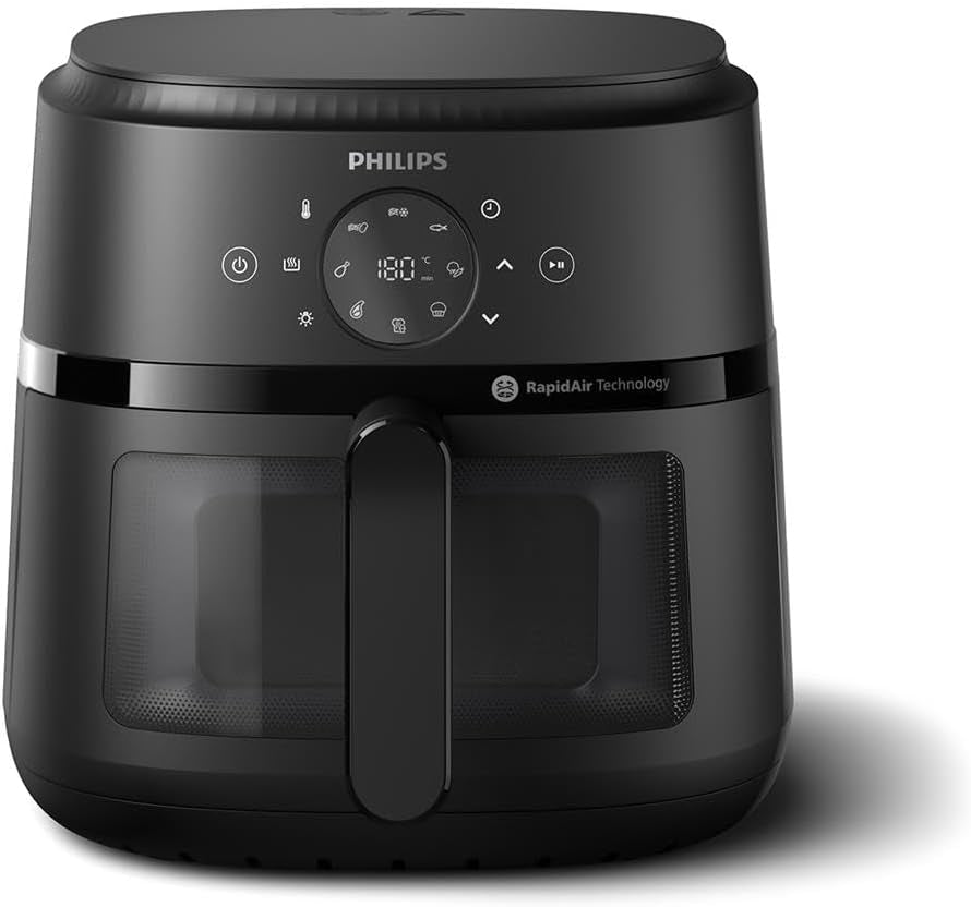 Philips Airfryer řady 2000 4,2 l – digitální dotykový displej, 13 možností vaření, 9 přednastavených funkcí, až o 90 % méně tuku s technologií Rapidair, výkon 1 500 W Spotřebiče Naty Shop 6,2 l – Sichtfenster