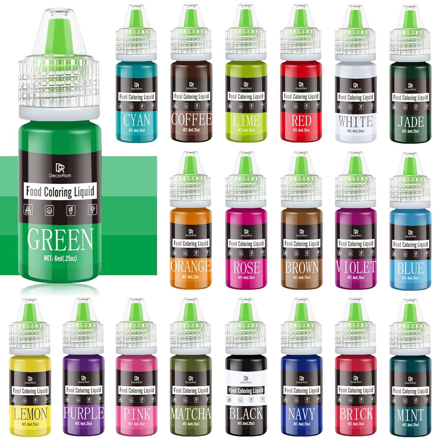 Tekuté potravinářské barvivo, 10 ml Naty Shop 6 ml (sada 20 kusů)