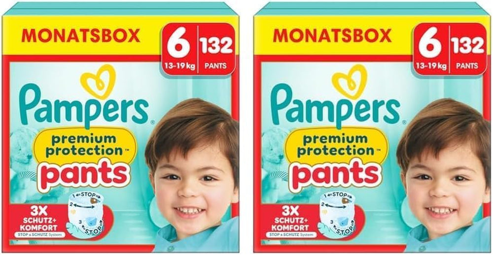 Pampers Premium Protection Pants Velikost 7, 123 Plenky, 15 kg+, s 360° nastavením a měkkými manžetami proti protečení pro optimální pohodlí a ochranu