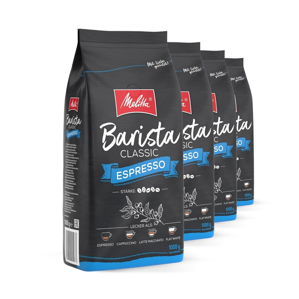 Melitta Barista Classic Espresso, Boabe de cafea întregi 1 kg Cafea Naty Shop 4 x 1 Kg Espresso