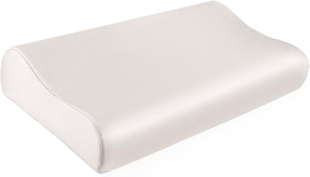 Față de pernă THXSILK din mătase de dud 19 Momme pentru pernă contur din spumă cu memorie, pernă cervicală din latex, hipoalergenică, lavabilă (50 x 30 x 10/7 cm, gri închis)