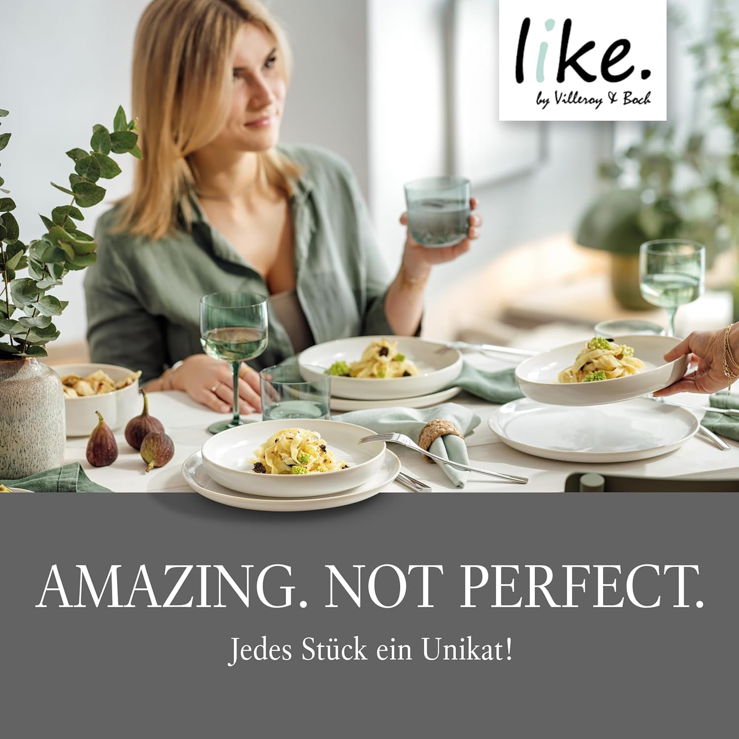 Set de veselă Crafted Breeze de la Villeroy & Boch, 4 piese, pentru 2 persoane, verde