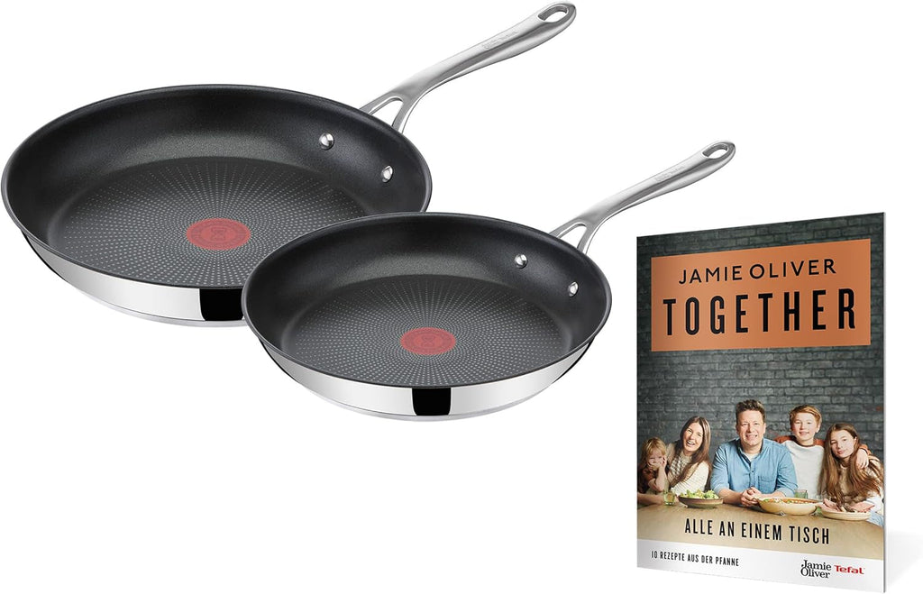 Tefal Jamie Oliver Cook'S Direct, antiaderentă, potrivită pentru inducție, rezistentă la cuptor Oale si Tigai Naty Shop Cu broșura de rețete „Împreună” 24, 28 Cm