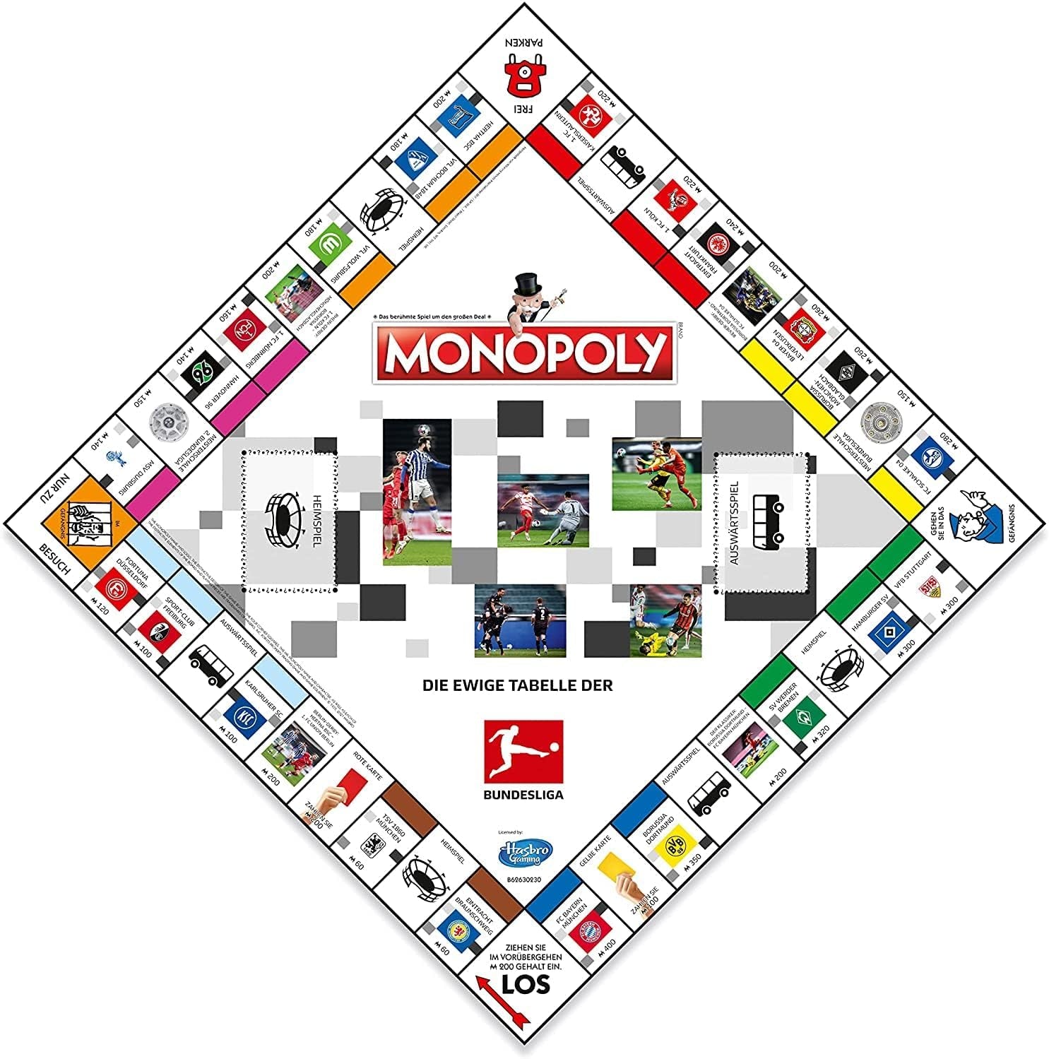 Vítězné tahy Monopoly Bundesliga Edition – Monopoly Fan Game – Rodinné strategické hry Bundesliga Edition – 2+ hráči od 8 let – němčina