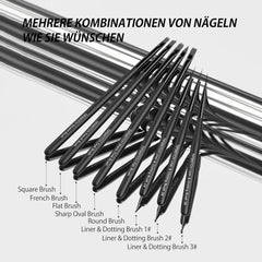 Nagel Pinsel 8 Stück Pinsel Für Gelnägel,Nageldesign Gel Pinsel Dotting Painting Line Pen Für Nagellack Gel Acryl Nagel Pinsel Nailart Kit Acryl Pinsel Fineliner Nägel Selber Machen