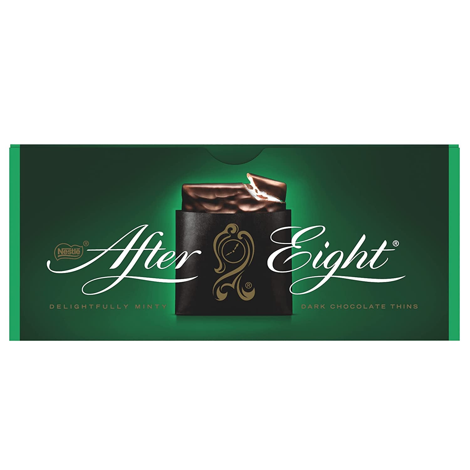 NESTLÉ AFTER EIGHT Tenké čtverečky tmavé čokolády s mátovou krémovou náplní pro fajnšmekry Balení 5 ks (1 x 200 g)