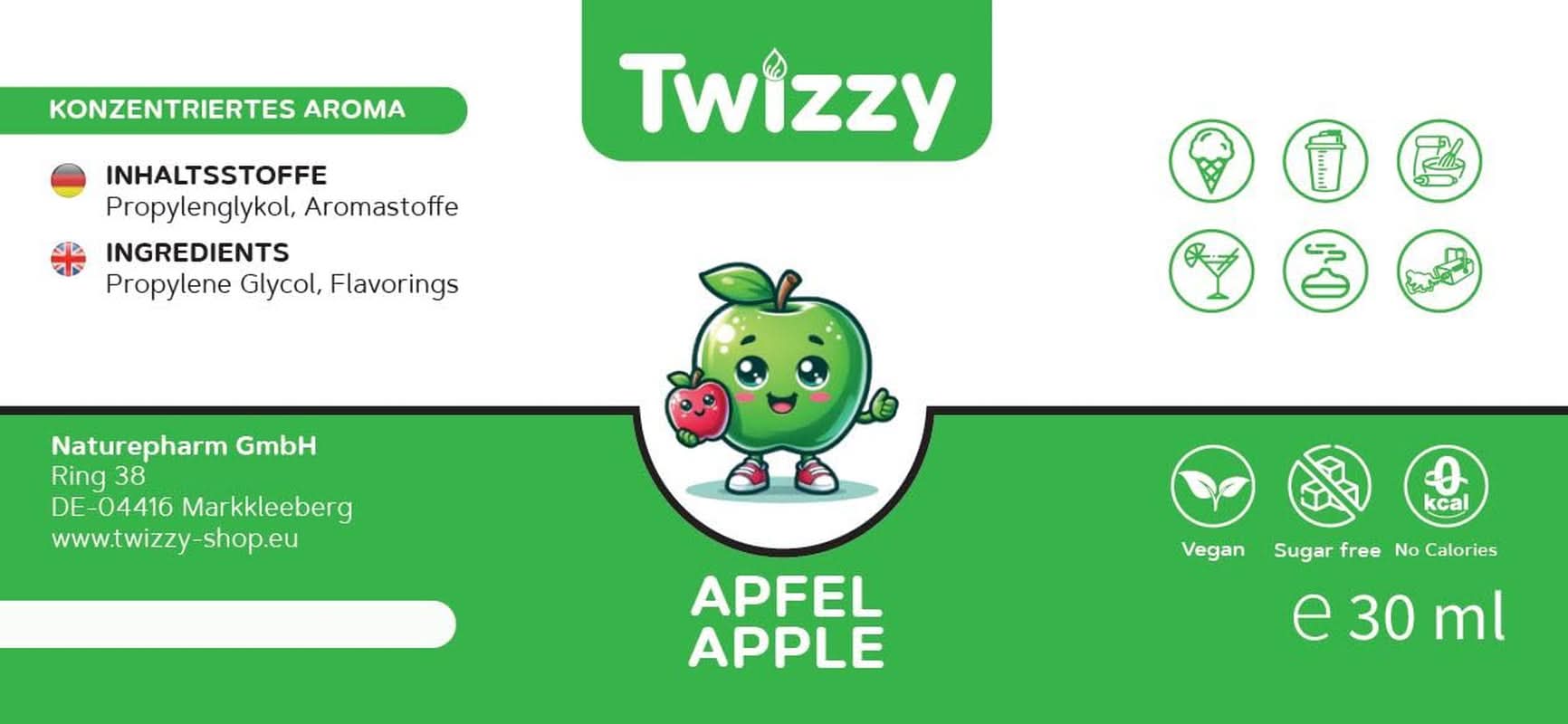 Twizzy, Koncentrované jablečné aroma, 30 ml Aromas Naty Shop