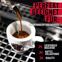 DEAD OR ALIVE Espresso No3 - Starke Espressobohnen 1kg - 100% Robusta - Kaffeebohnen für Kaffeevollautomat und Espressomaschine - Ganze Bohnen mit viel Koffein aus Italien - Coffee Beans