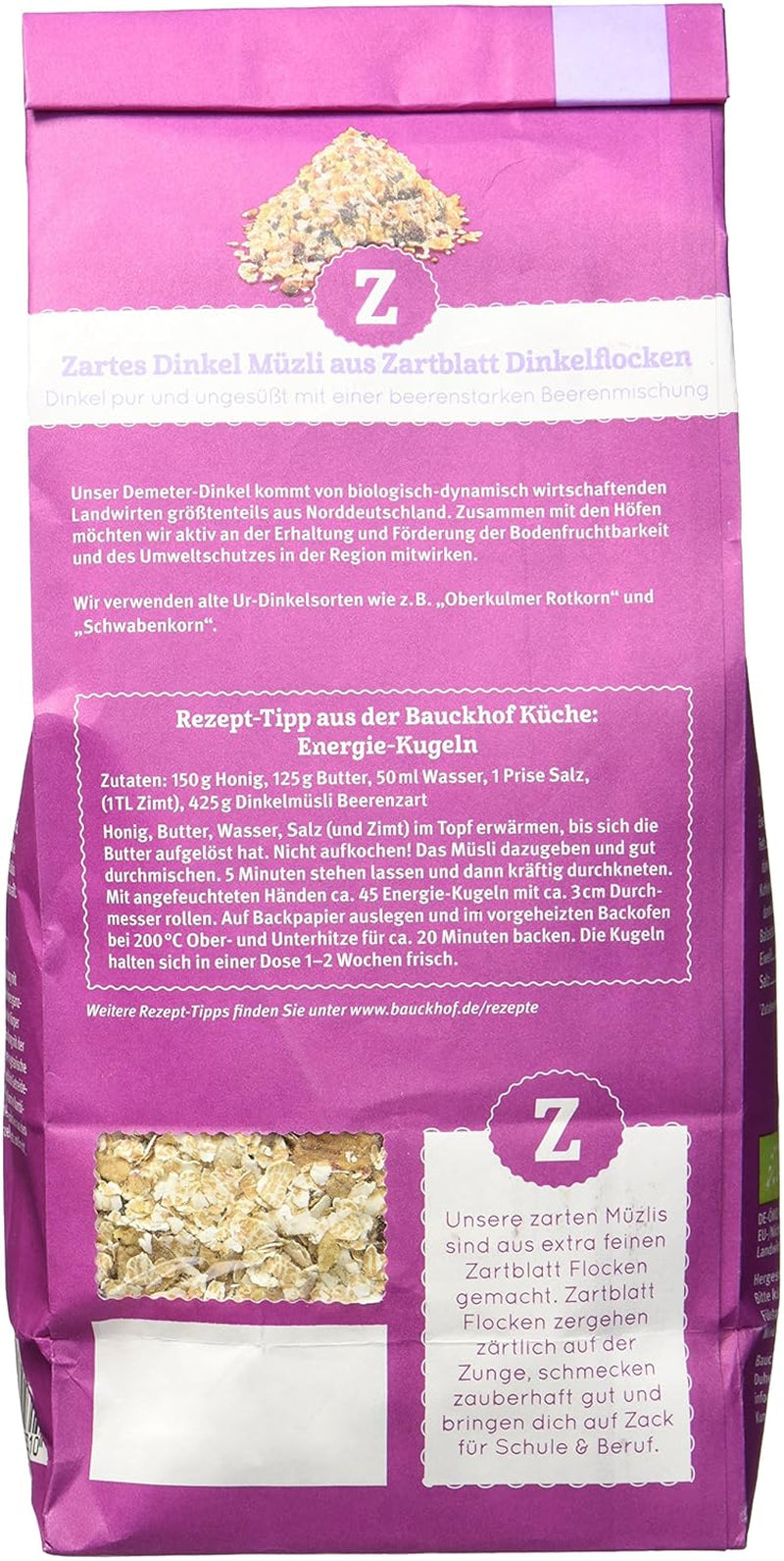 Hof müsli s příchutí špaldových bobulí, neslazené, 425 g