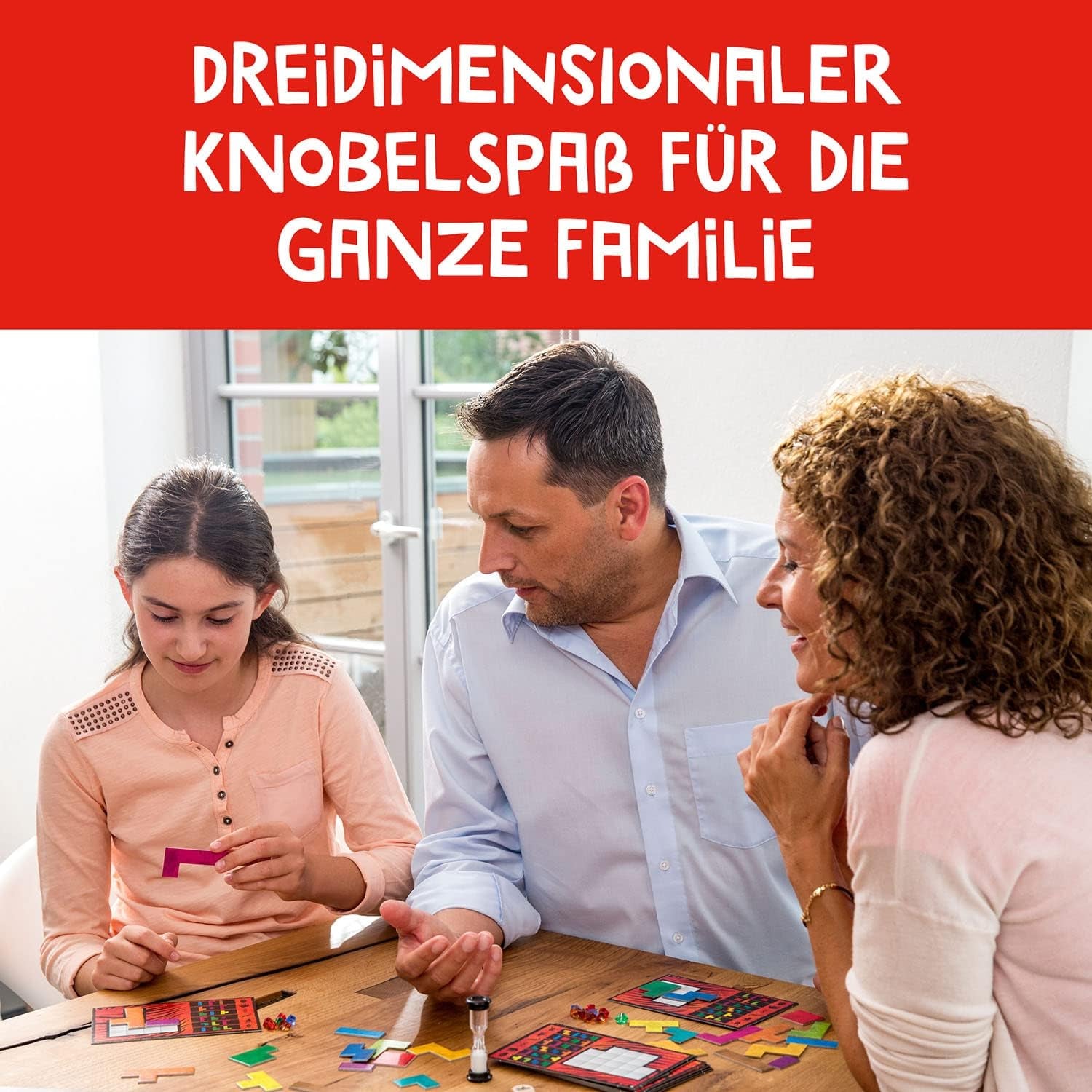 Kosmos 683160 Ubongo 3-D Family, Jocul popular de acțiune și puzzle 3D pentru întreaga familie, Jocul clasic de societate și petrecere pentru gândire logică pentru 1-4 jucători