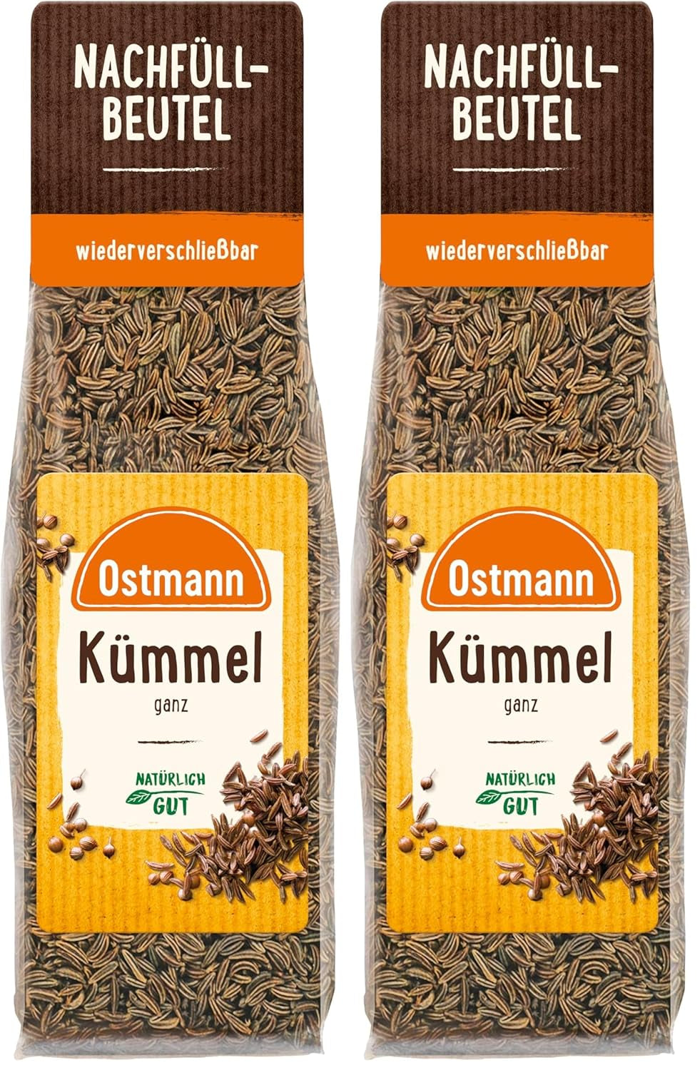 Ostmann Gewürze - Kümmel ganz | Zum Würzen von Brot und Gebäck | Zum Nachfüllen der Streudose | 40 g v sáčku