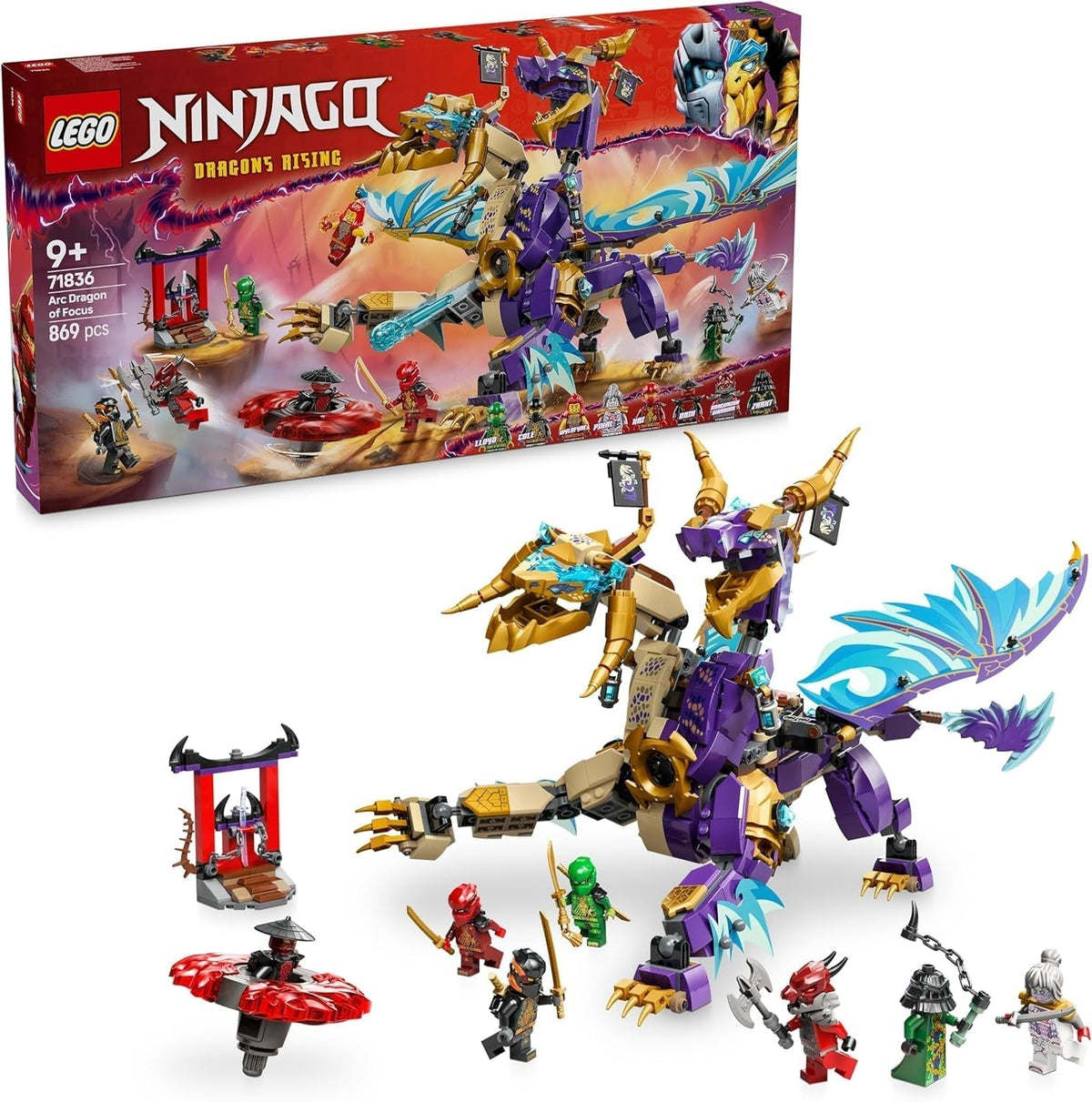 LEGO NINJAGO Lightbow Dragon - hračka s 8 minifigurkami a Spinjitzu kolem - interaktivní ninja stavební hračka pro chlapce a dívky od 9 let - nápad na dárek pro fanoušky 71836 Stavebnice Besuche den LEGO-Store Výchozí název