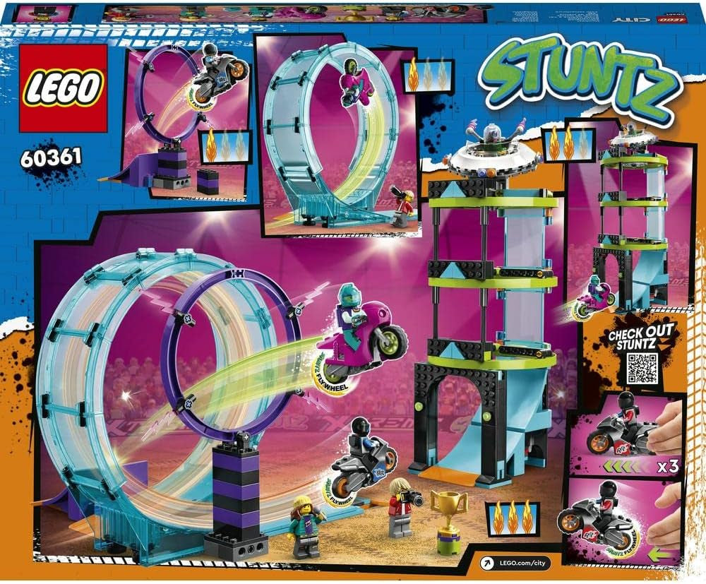 LEGO 60361 City Stuntz Ultimátní kaskadérská výzva, kaskadérské kousky 3v1 pro 1 nebo 2 hráče, se 2 dětskými kolovými motocykly, sada 2023 Stavebnice Besuche den LEGO-Store