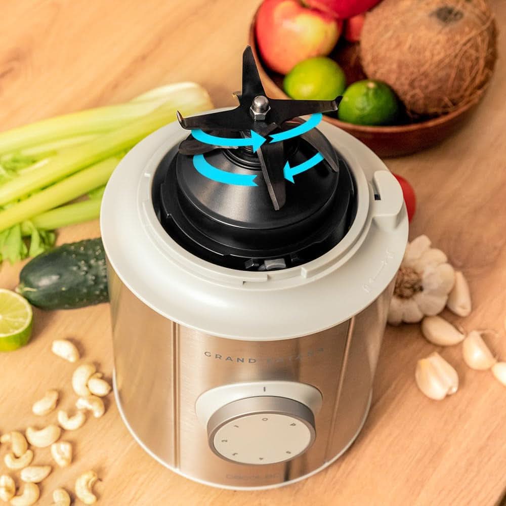 Cecotec Standmixer Grand Katana 2700MAX Total Destroy W. Maximalleistung 2700W, Gegenläufige Technologie, 8-Klingen-Messer Mit Schwarzer Titanbeschichtung, Thermoresistenter Krug 1,8L Mother and Child Naty Shop