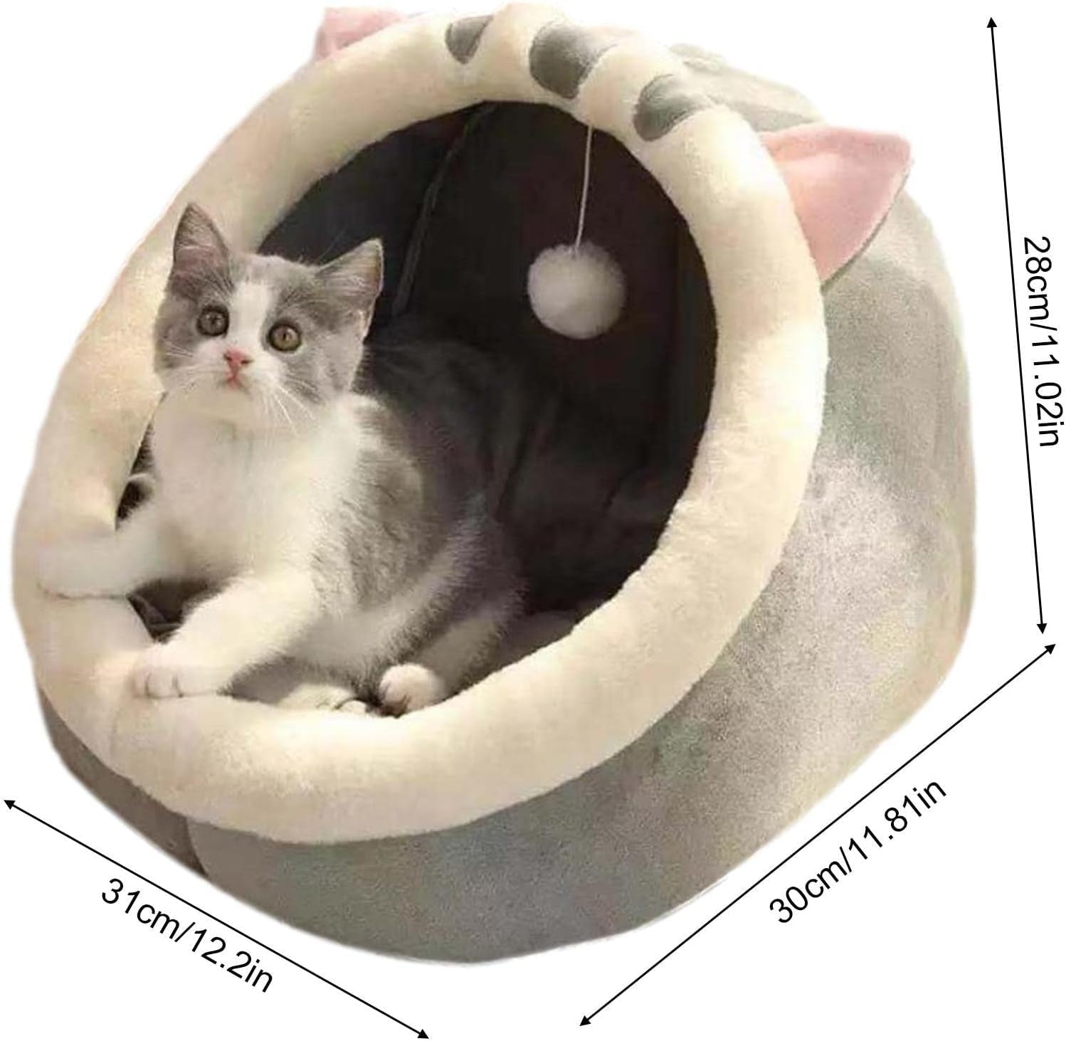 Katzenhaus Für Indoor Winterfest Wasserdicht Und Warm katzenhöhle Katzen Wasserdichtes Wetterfestes Faltbares Tierheim Warm Pet Nest, für Kleine bis Mittlere Größe Katzen