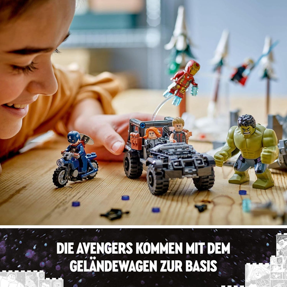 LEGO Marvel Avengers Assemble: Age of Ultron, stavějte a hrajte set s 8 minifigurkami superhrdinů, jako jsou Thor, Hulk a Iron Man, stavebnice pro chlapce a dívky, sada dobrodružství 76291 Stavebnice Besuche den LEGO-Store