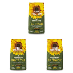 PASTASOLE, Penne Rigate se 100% krupicí z tvrdé pšenice vypěstované v Itálii a moukou ze slunečnicových semínek - 500 g - Vysoký obsah bílkovin, nízký obsah sacharidů, vysoký obsah vlákniny (balení 3 ks)