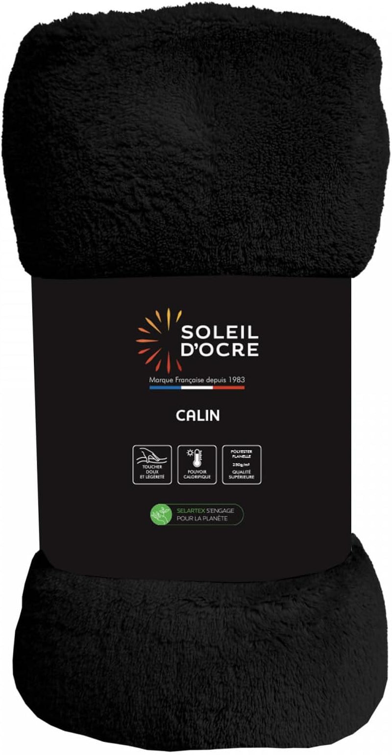 Soleil D'Ocre, flanelová deka, 220 X 240 Cm, Calin, hnědá Peřiny a přikrývky Naty Shop Black 220 X 240 Cm