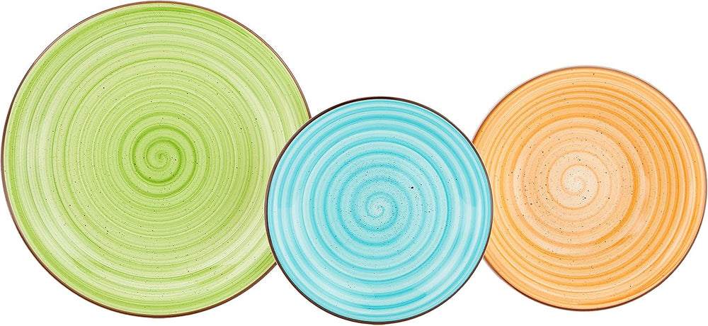 Art&Pepper Tellerservice für 6 Personen, 18-teilig, Steinzeug, handbemalt, mehrfarbig