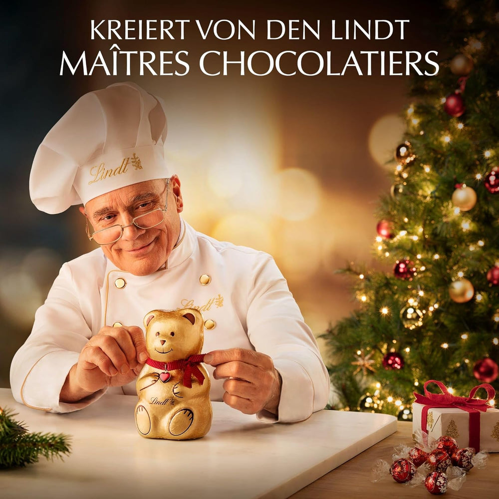 Lindt Čokoláda | Krabice zlatých pralinek | 180 g | 18 pralinek v 10 sortimentech jako jemný sortiment pralinek, některé s alkoholem | Prémiová dárková krabička s vánočními pralinkami