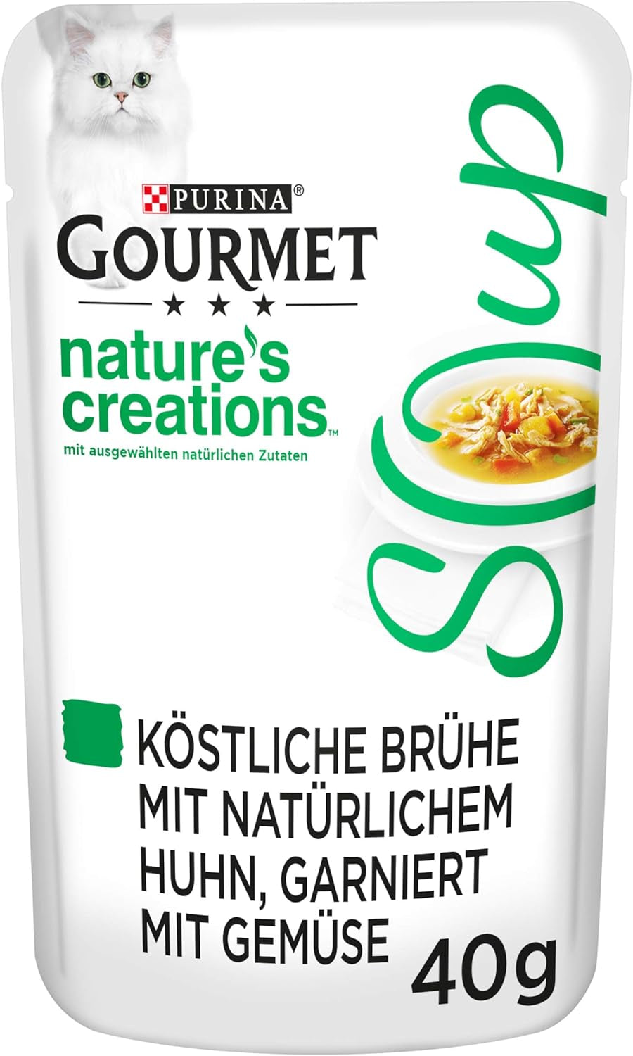 Supă Gourmet Crystal pentru pisici cu pui și legume naturale, pachet de 32 (32 x 40g)