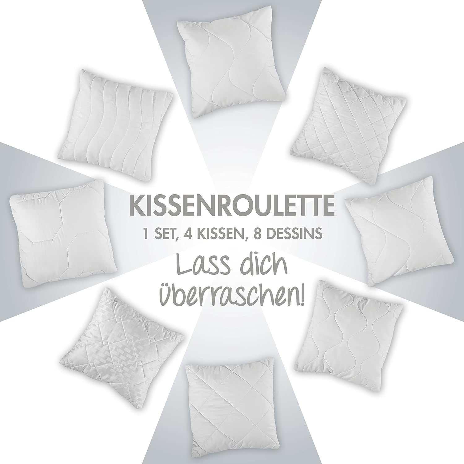 Traumnacht Pernă confortabilă ruletă, Set de 4 perne, Cu capac matlasat și umplutură din tije de spumă, 40 X 40 cm, Certificat Oeko-Tex, Produs în conformitate cu standardul de calitate german Perne standard Naty Shop