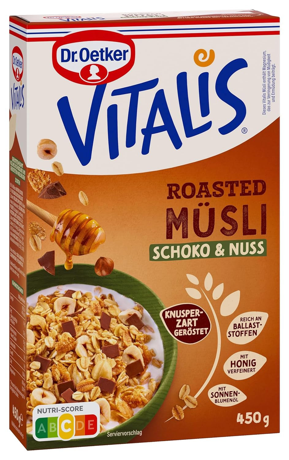 Oetker Vitalis Opékané müsli s brusinkami a dýňovými semínky: Opékané müsli se sušenými brusinkami, balení 8 ks (8 x 501 g)