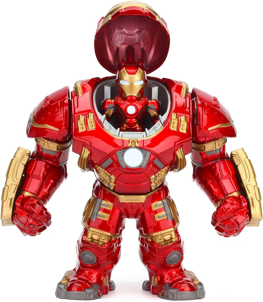 Figurka Jada Toys Marvel Hulkbuster & Ironman, Otevřená a zavřená helma, Sběratelské figurky, Sada, Odlitek, Červená, Velikost: 6" Hulkbuster & 2" Ironman Akční figurky Naty Shop