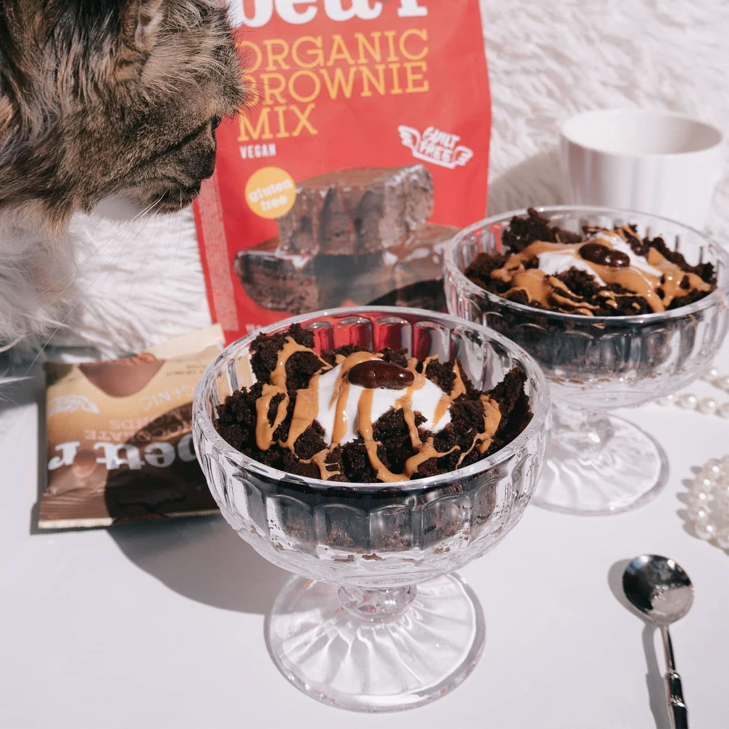 Bettr Organic Brownie Mix - Organické, veganské a bezlepkové brownies s bohatou kakaovou příchutí, 6 x 400 gramů Kitchen Naty Shop