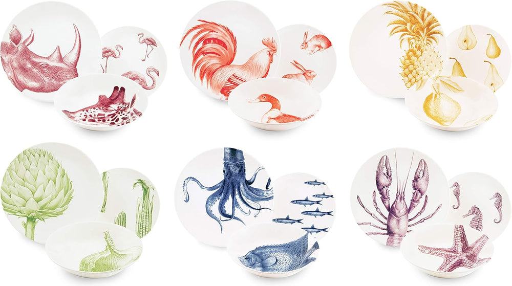 Farfurie Excelsa Flora & Fauna, ceramică, multicoloră