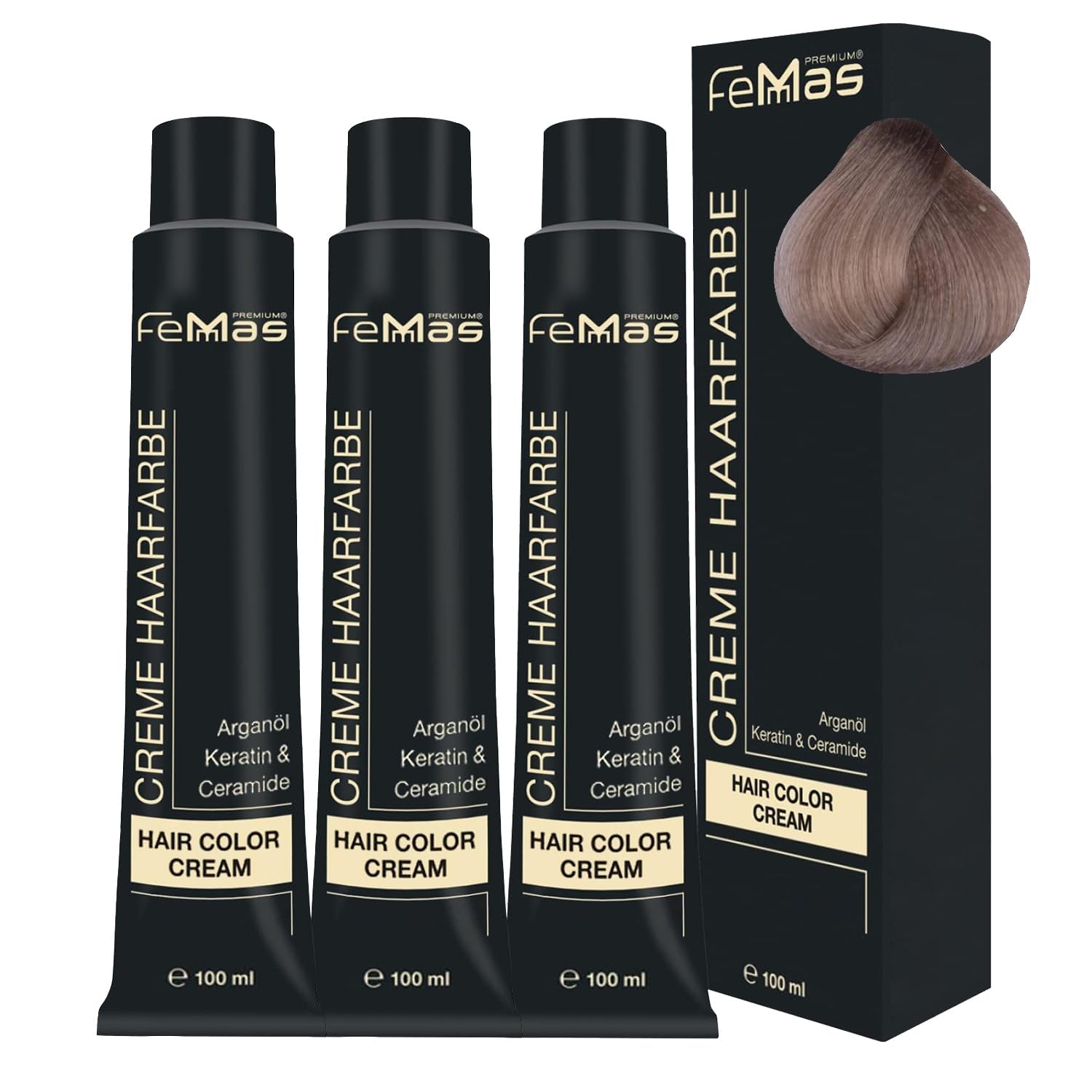 FemMas Hair Colour Pure & Mix Red I Cremă profesională cu ulei de argan, keratină și ceramide I Ca o vopsea de păr permanentă sau nuanță pentru rezultate radiante, de lungă durată I 100 ml