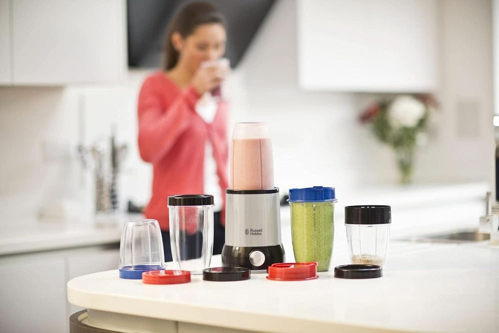 Mixér Russell Hobbs [Multifunktions-Standmixer] Nutriboost (Inkl. 5 Bpa-Freie Und Spülmaschinengeeignete Behälter + Deckel, 22 000 U/Min, 0,9 Ps-motor) Elektrischer, Smoothie-Maker 23180 Nakup.