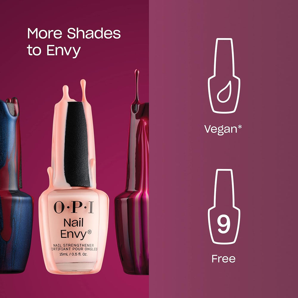 OPI Nail Envy – Veganský posilovač pro poškozené nehty – Obnovující péče o nehty s technologií Tri-Flex a biotinem – pro 95 % silnější přírodní nehty* za jeden týden