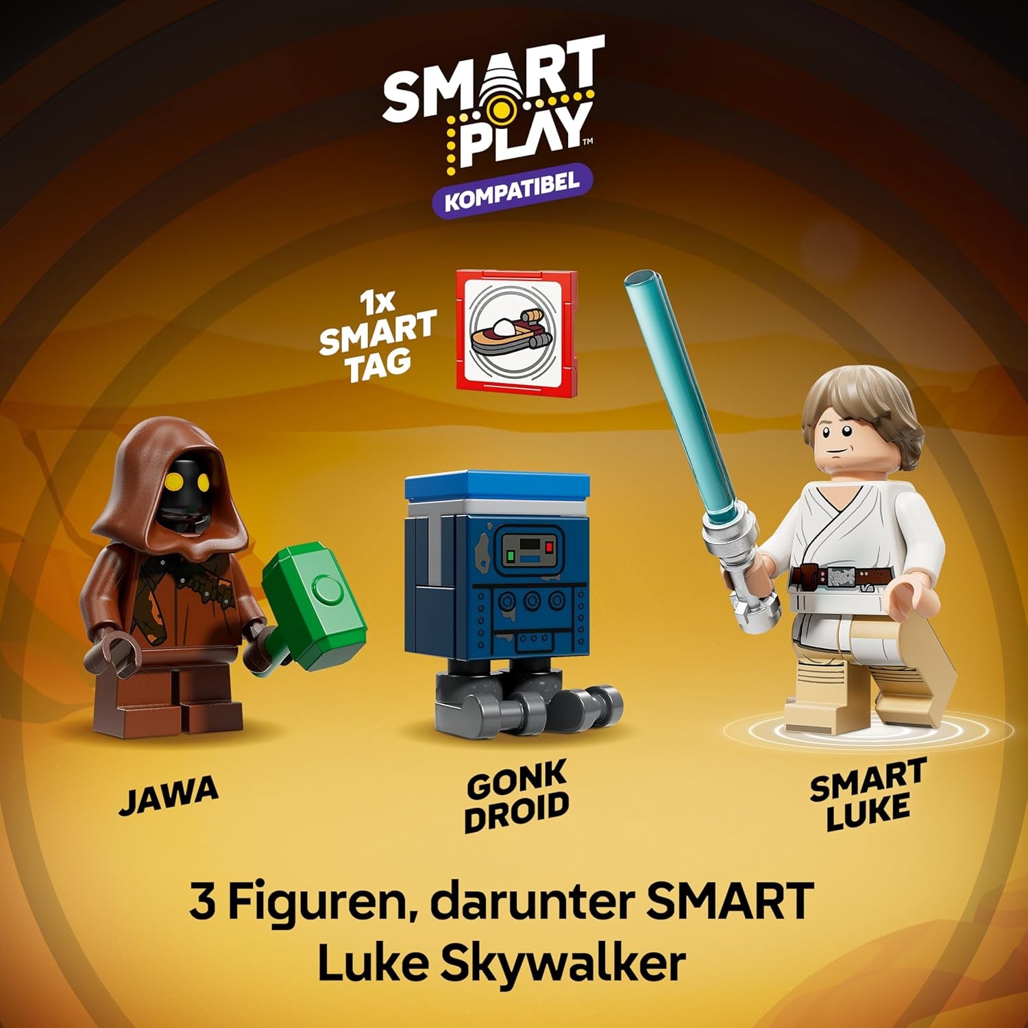 LEGO Star Wars 75420 SMART Play: Lukes Landspeeder - Kompatibilní Interaktives Spielzeug inkl. Minifigurka SMART Tag a Luke Skywalker – nápad na dárek pro chlapce, dívky a fanoušky Erwachsene od 6 Jahren