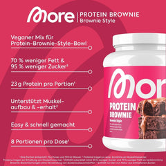 MORE Protein Brownie, 600G, Vegan Backmischung Für Brownies Mit Der Extra Portion Protein, Geprüfte Qualität - Made in Germany Směs na pečení a vaření Naty Shop